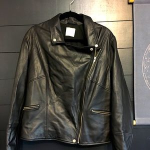 Black genuine leather jacket